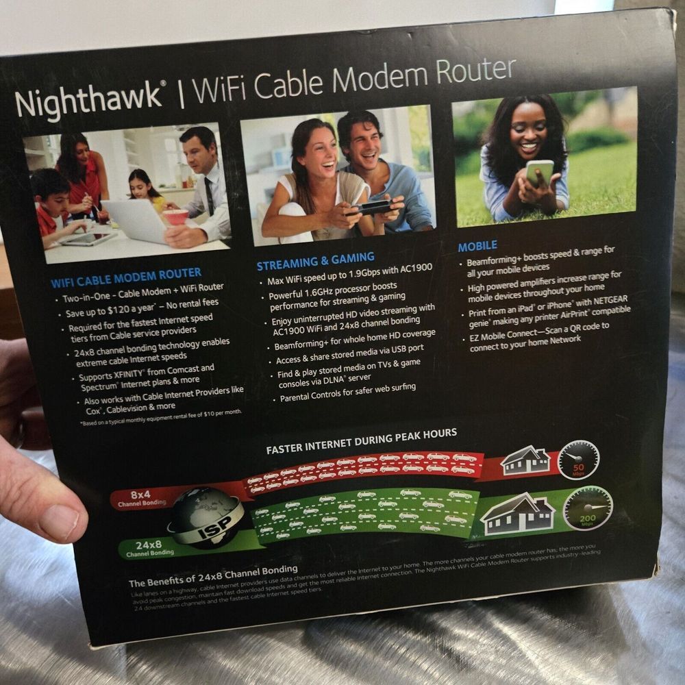 NETGEAR Nighthawk AC1900 4 Wireless Wi-Fi Router Tested Working C1L - Picture 4 of 10
